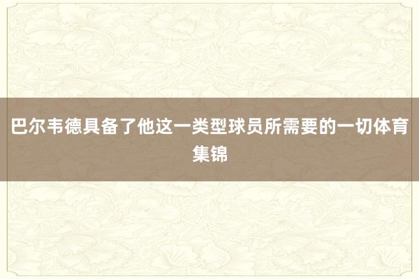 巴尔韦德具备了他这一类型球员所需要的一切体育集锦
