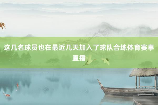 这几名球员也在最近几天加入了球队合练体育赛事直播