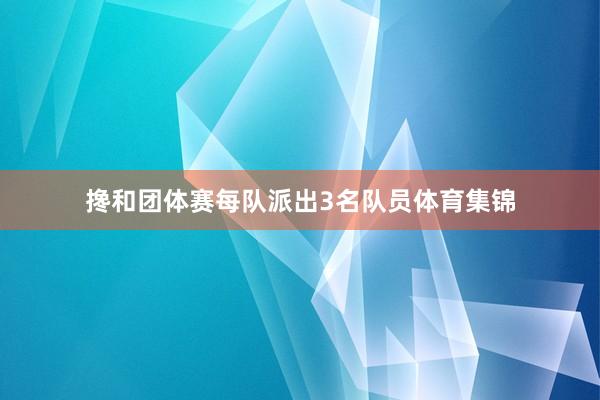搀和团体赛每队派出3名队员体育集锦